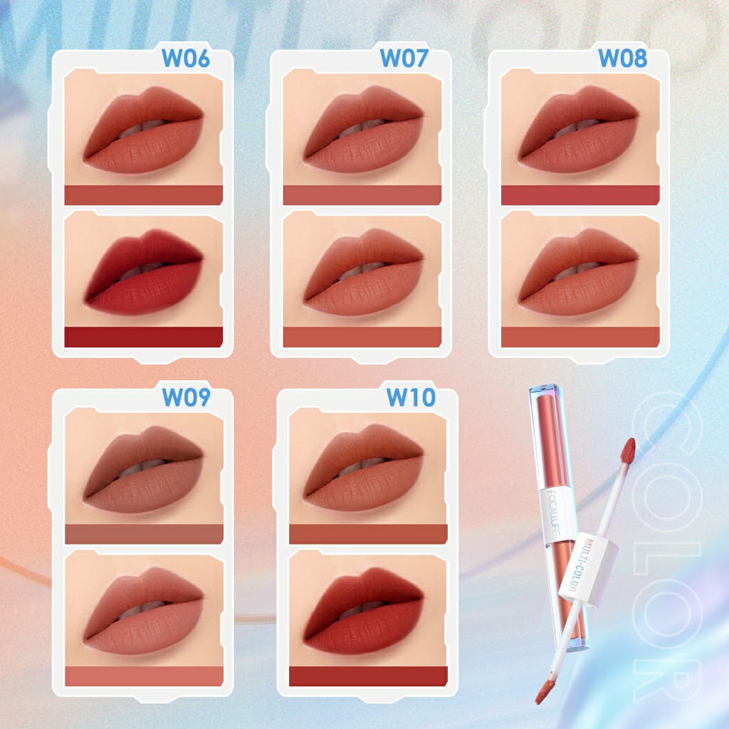 RAFEYLA - FOCALLURE Multicolor 2-in-1 Lipstick &amp; Lip Gloss FA327 Multi-Color 2 In 1