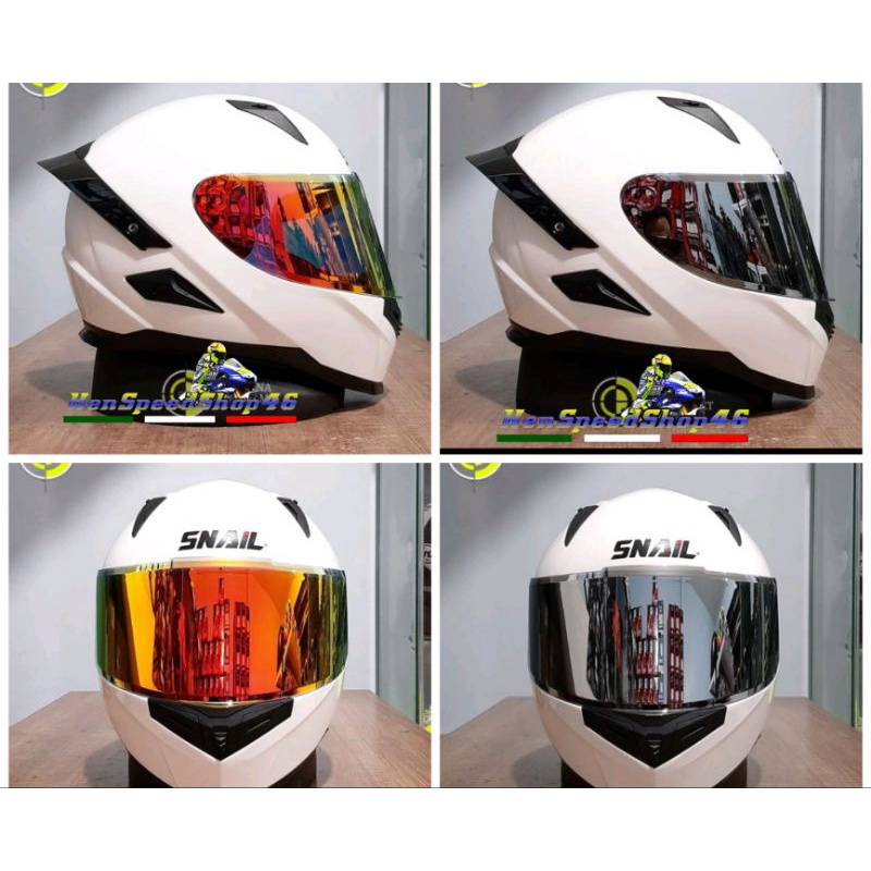 HELM SNAIL FFS1 WHITE SOLID HELM SNIAL FULLFACE FFS1 PUTIH PAKET GANTENG ORIGINAL