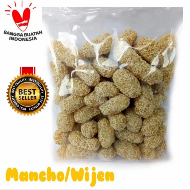

Camilan kue kering MANCHO Wijen, Taik kucing Manis, 250 gram Lezat
