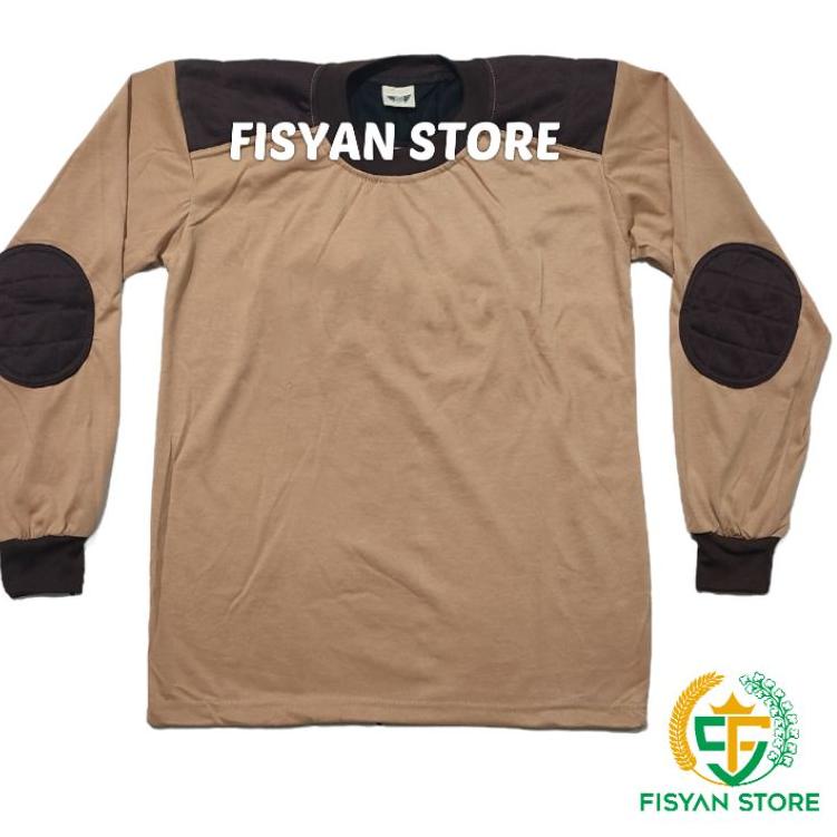 Best Seller Kaos Lengan Panjang Coklat Pramuka | Kaos Penembak Coklat Pramuka