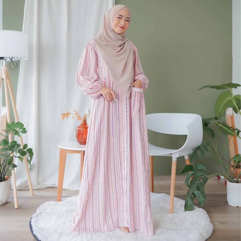 Ladybydiana KAYRA DRESS Gamis Wanita Busui Friendly Bahan Crincle Jaguard Premium