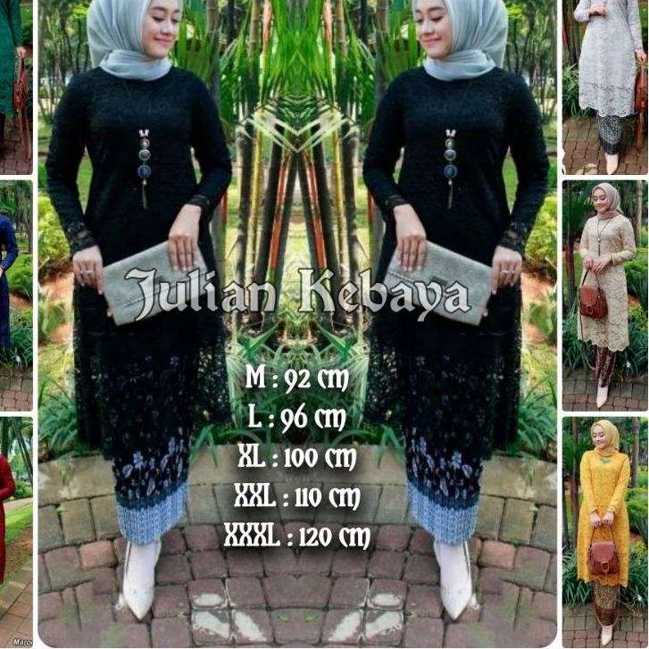 ➽ KEBAYA TUNIK BROKAT / KEBAYA BROKAT HITAM MODERN / SETELAN KEBAYA TUNIK BRUKAT MUSLIM MODERN JUMBO