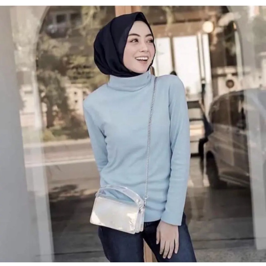 Belleza Outlet baju rajut Cardigan rajut atasan wanita RIB premium cindy turtleneck