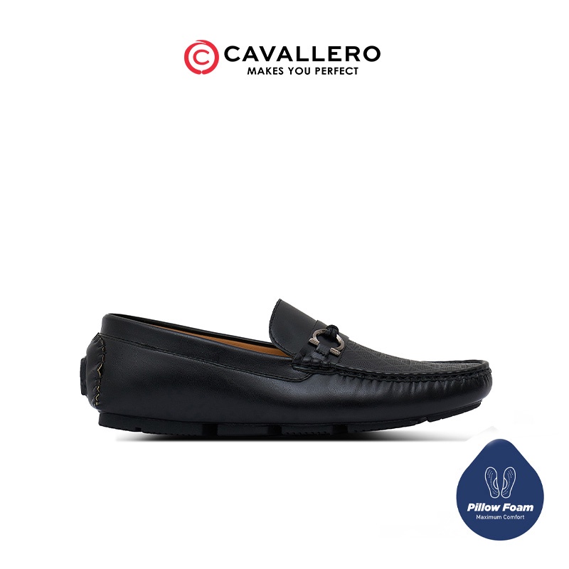 Sepatu Pria Casual loafers moccasin Cavallero Tasco Black