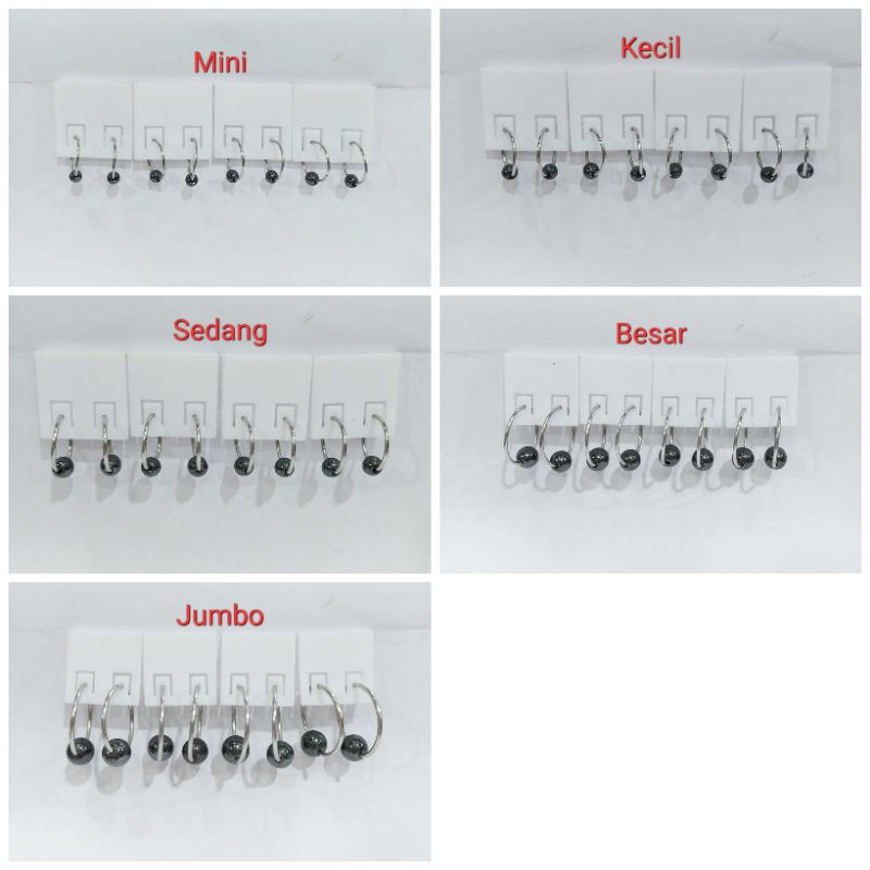 20pasang Anting Monel Hoops Bluestin Ring Grosir