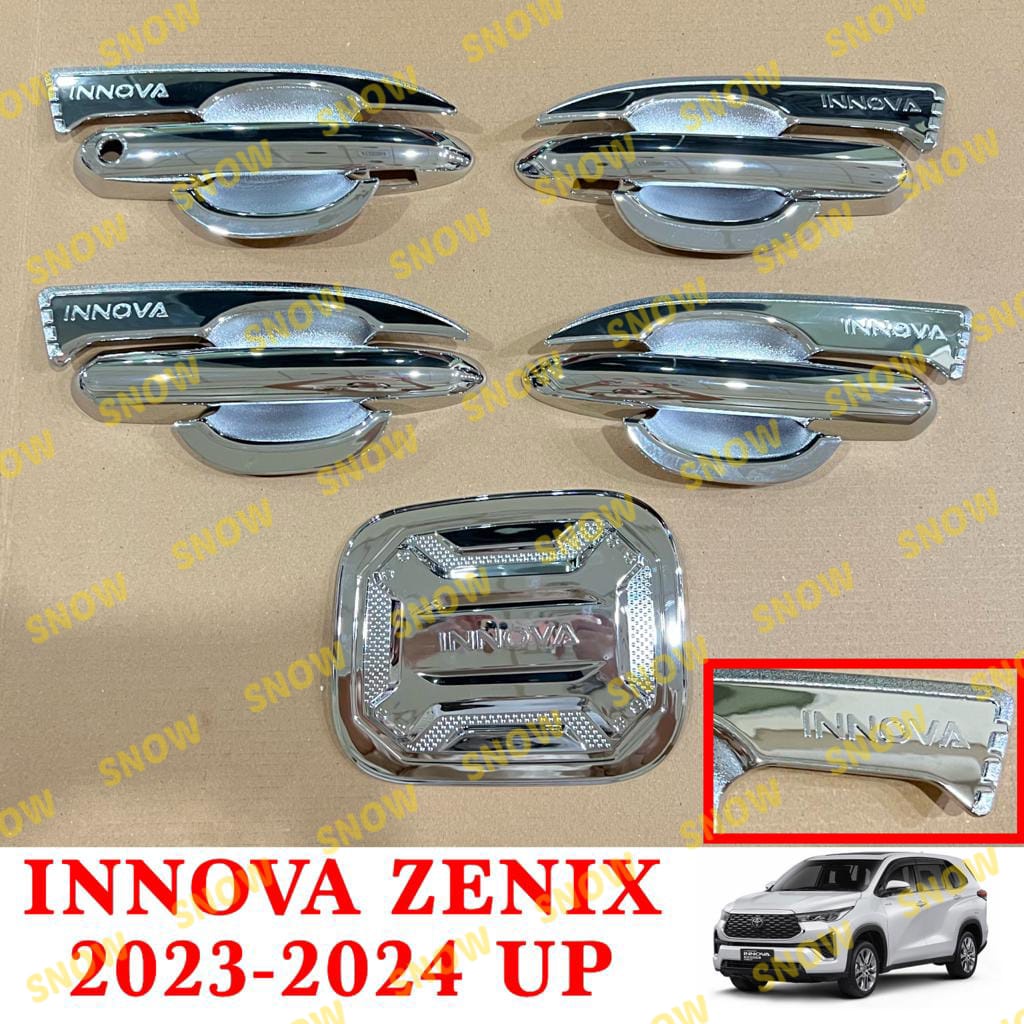 Paket Outer Handle Tank Cover All New Innova Zenix 2022 2023 2024 UP Hitam Chrome Carbon