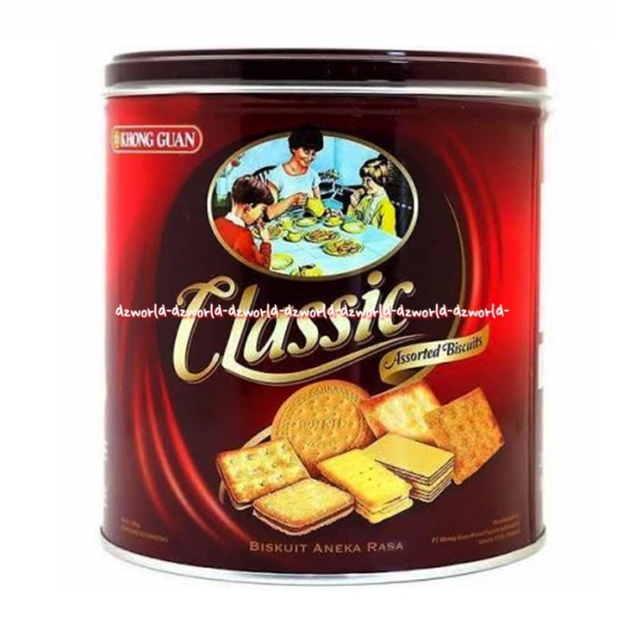 Khong Guan Classic Assorted Biscuit 350gr Biskuit Khonguan Klasik Kaleng Konguan Khongguan