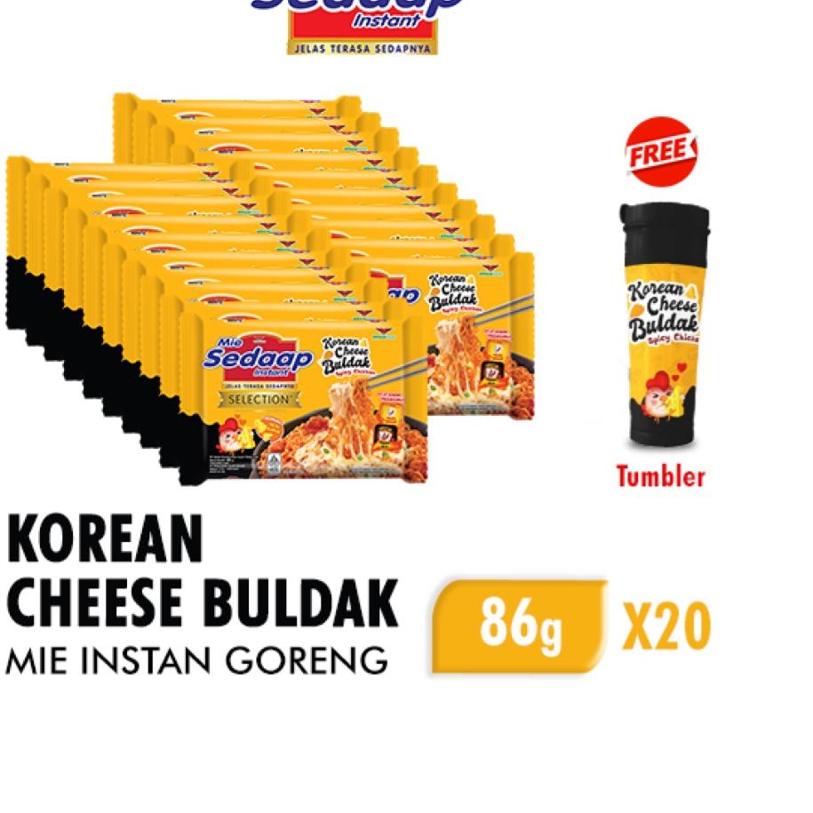 

☚ Mie Sedaap Korean Cheese Buldak 86 gr x20 Free Tumbler ❃