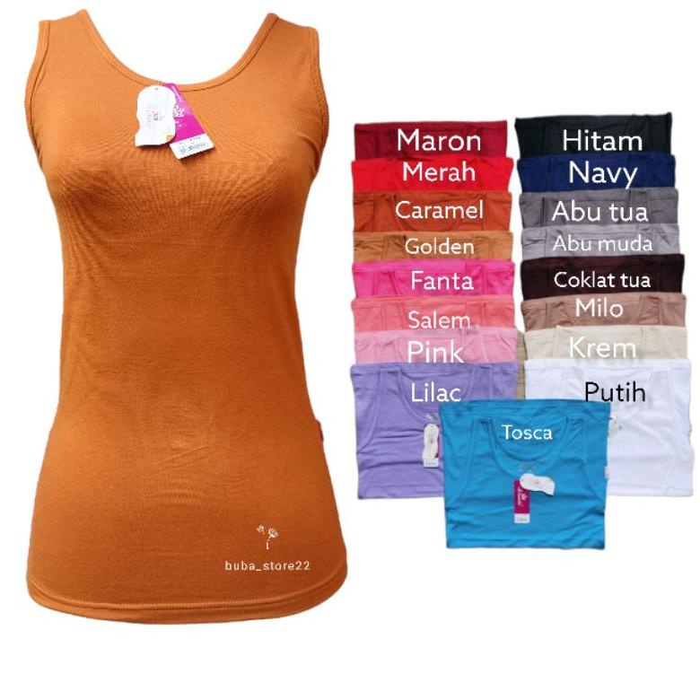 [ART. 504341] Tangtop Tanktop / Tank top Wanita Miranda Tali Besar Bahan Rayon Spandex [Size L XL]