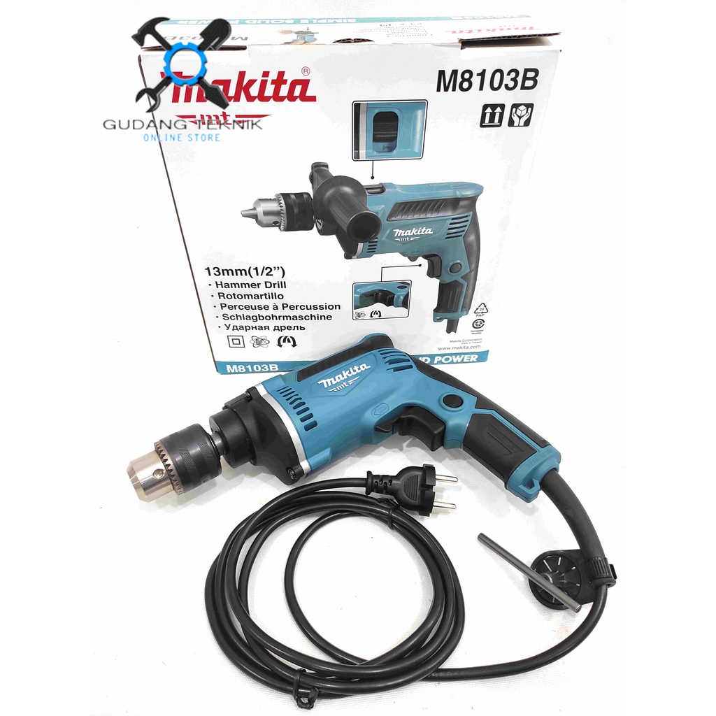 Mesin Bor Tangan 13mm MAKITA M8103B / Mesin Bor Listrik Besi Kayu Beton 13 mm M 8103 B - Impact Drill Electric M-8103B MAKITA