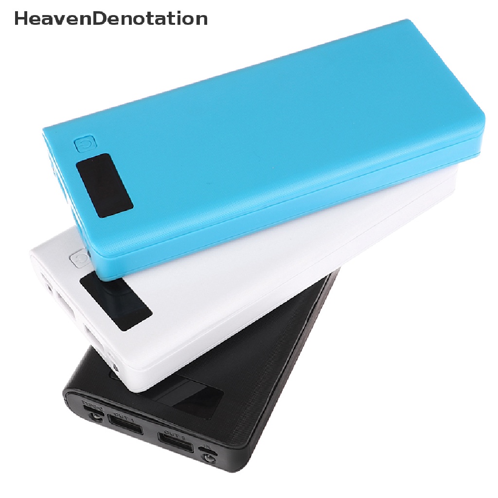 [HeavenDenotation] 8x18650 DIY Power- Bank Box Untuk CASE Dual USB Charger Untuk w/Lampu LED HDV