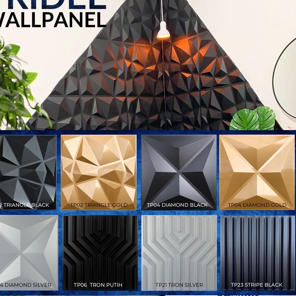 Langsung Ambil TRIDEE WALLPANEL TRIANGLE DIAMOND | WALLPAPER DINDING DEKORASI | WALL PANEL 3D DINDIN