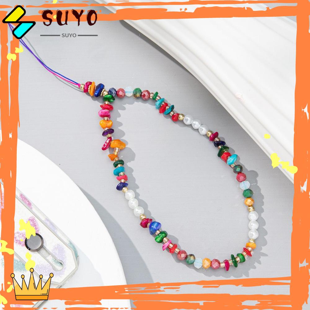 Suyo Manik-Manik Perhiasan Rantai Ponsel Anti Hilang Gelang Gantungan Kunci Kabel Gantung Lanyard Ponsel