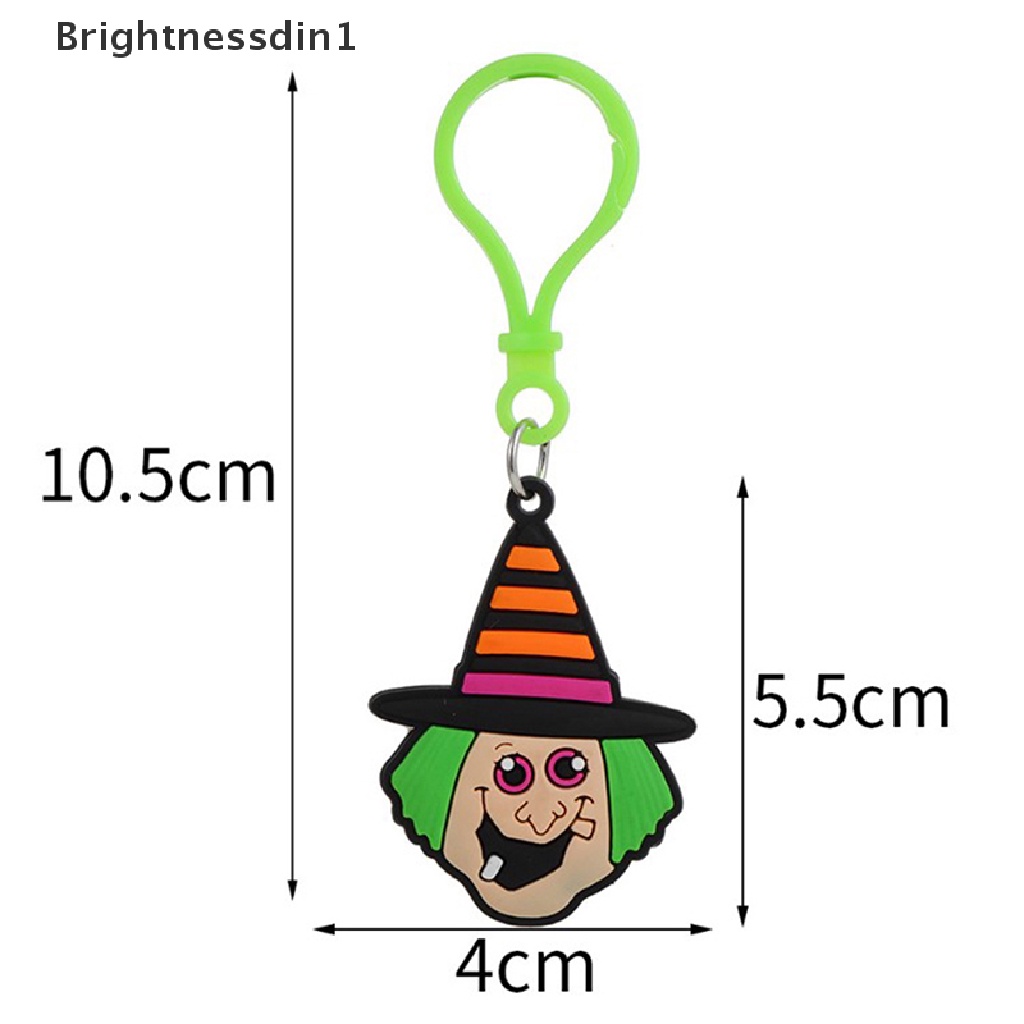 [Brightnessdin1] Halloween Gantungan Kunci Kelelawar Labu Hantu Kucing Gothic Kunci Cincin Vampir Batu Nisan Gantungan Kunci Festival Hadiah Perhiasan DIY Buatan Tangan Butik