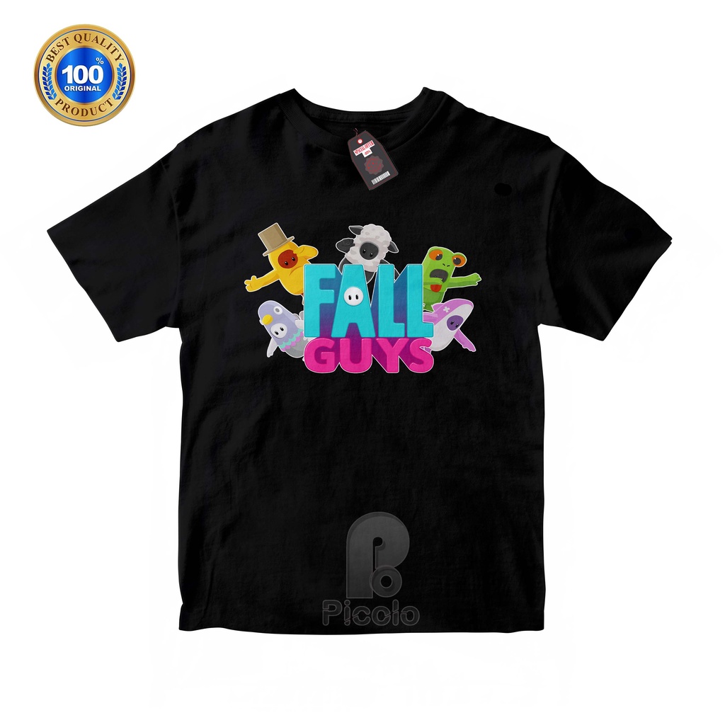 (FREE NAMA) BAJU KAOS ATASAN ANAK MOTIF GAME FALL GUYS UNISEX Bahan COTTUN