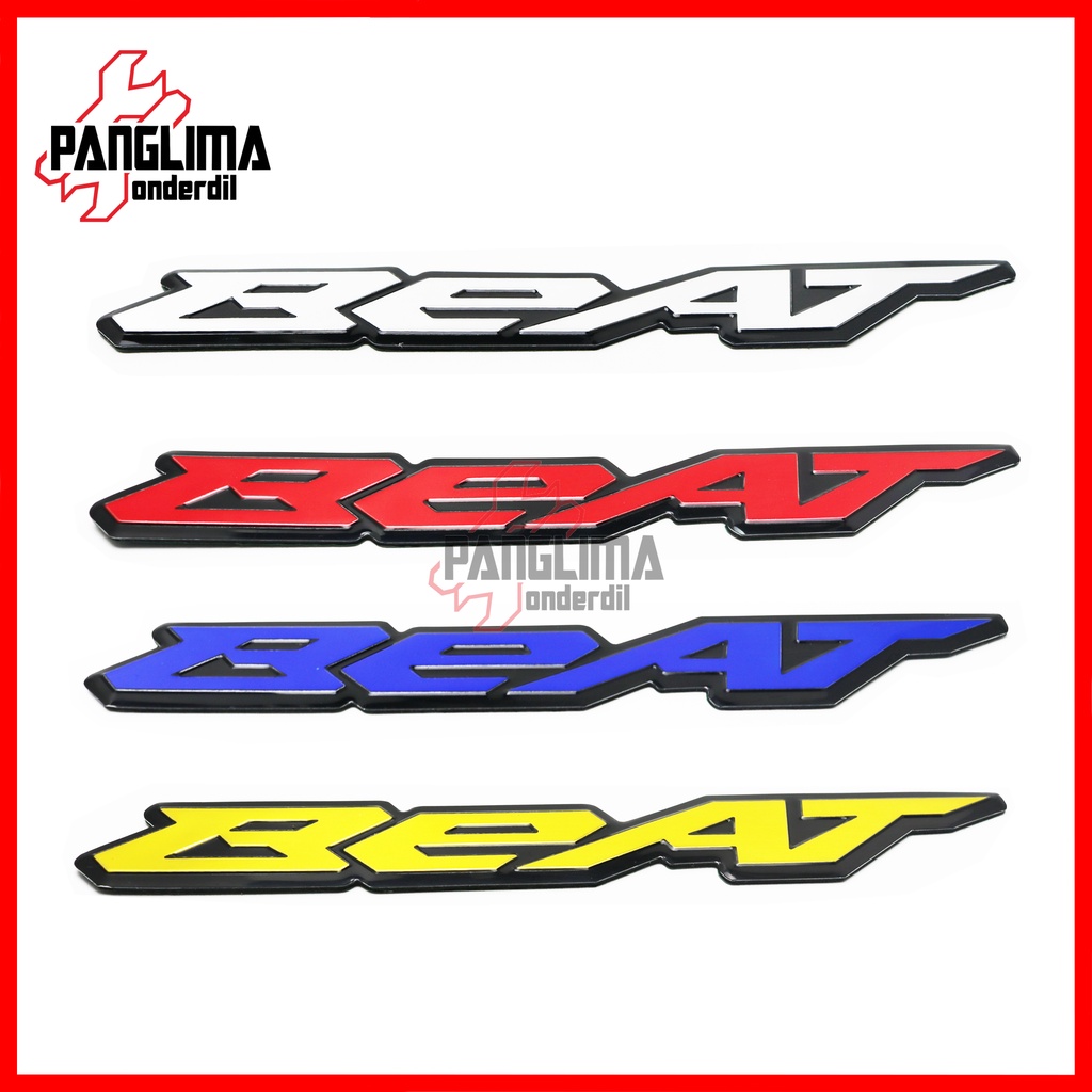 Emblem Logo Honda Beat 3D Timbul Muncul Biru Emas Silver Emas Stiker Satuan 1 Pc