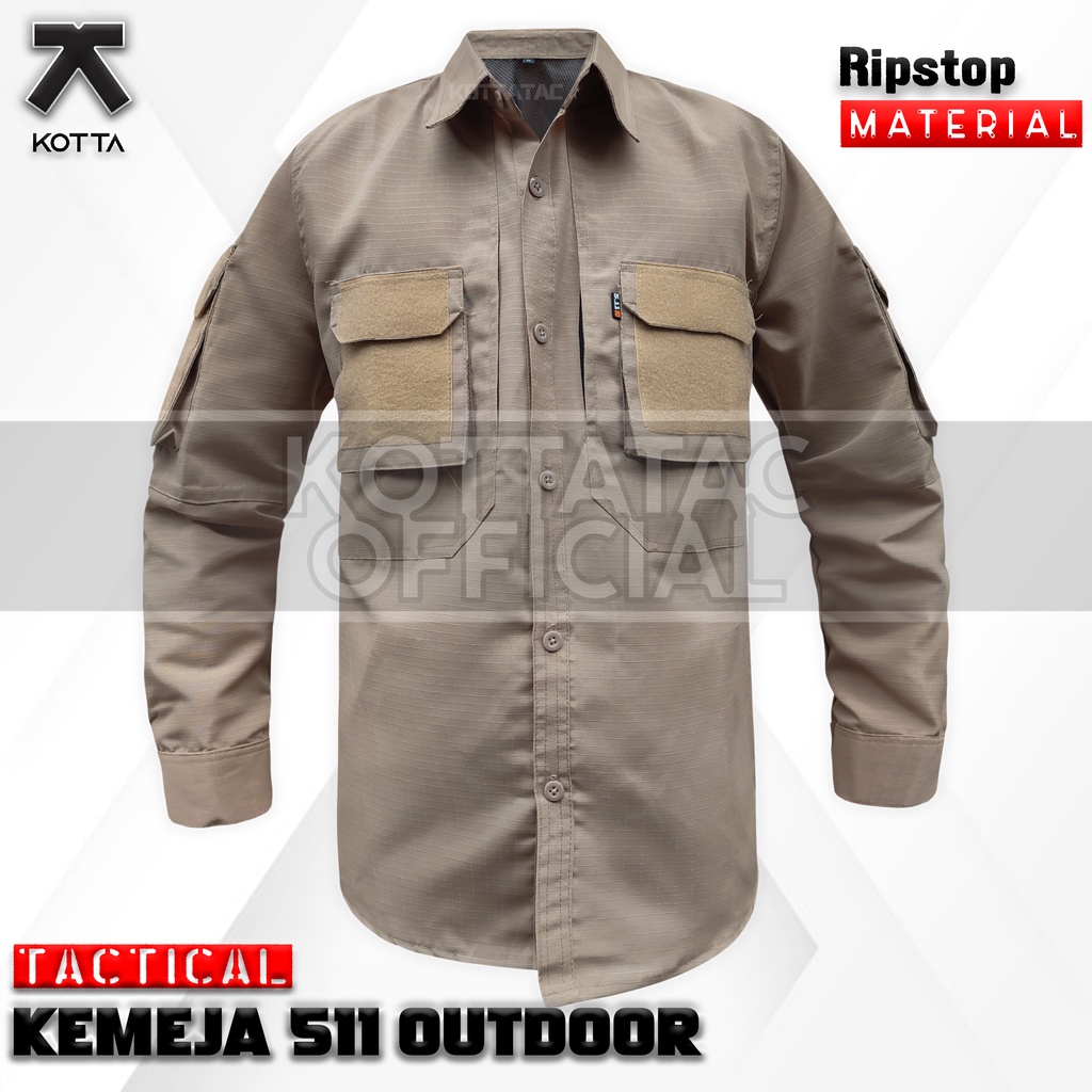 KEMEJA TACTICAL KREM CREAM PDL 511 PREMIUM - KEMEJA OUTDOOR - KEMEJA LAPANGAN KREM - KEMEJA LAPANGAN KHAKI