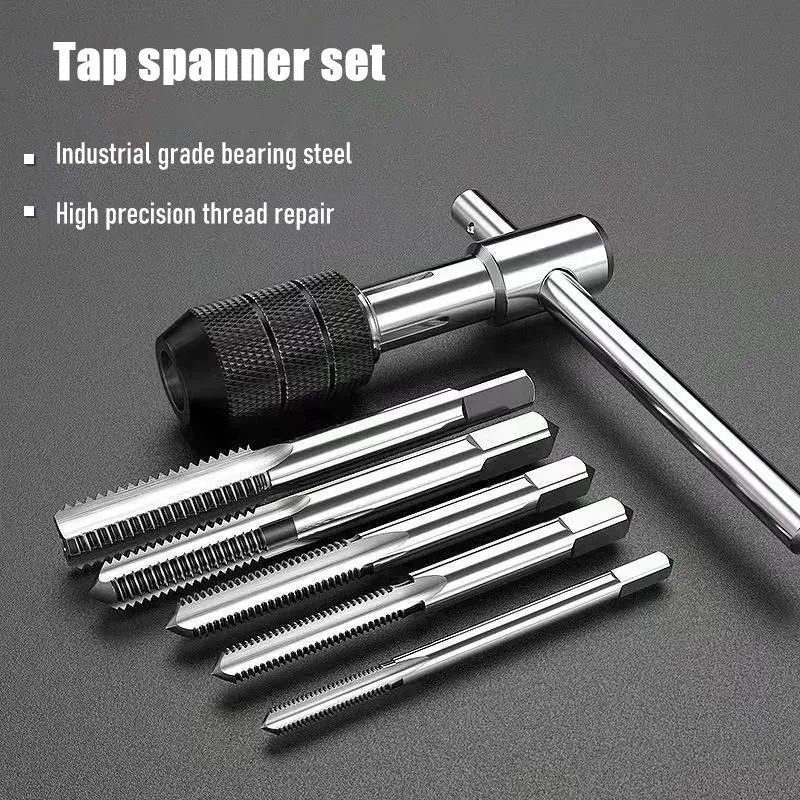 Fixmee ~ Tap Set 6 PCS Mata Bor Senai Tap Wrench Drill Bit Hand Tapping Tap Twist Bit - H21
