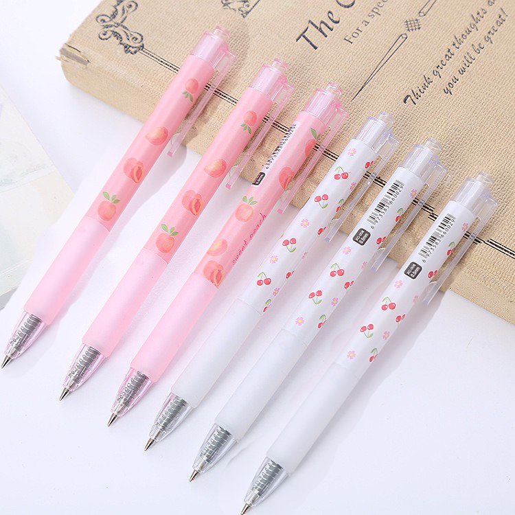 6pcs Pena Pulpen Pen Set Cetek Cetekan Chery Persik OSM-ST0338