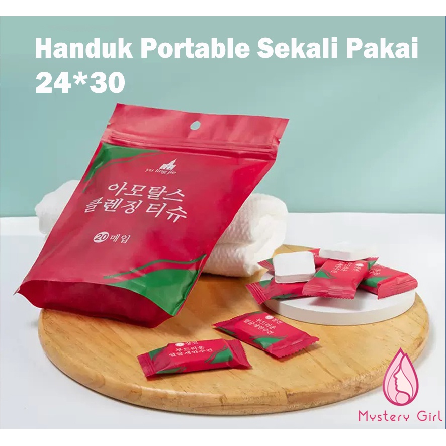 HANDUK TERKOMPRESI 1 BAG / HANDUK PORTABLE / HANDUK TRAVELING SEKALI PAKAI LARGE SIZE 24*30