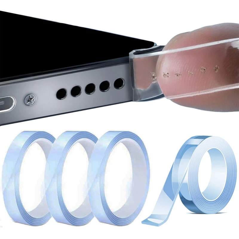 Speaker Handphone Universal Transparan Pembersih Debu Alat Lem Portable Awet Smartphone Lubang Tanduk Pembersih Anti Debu