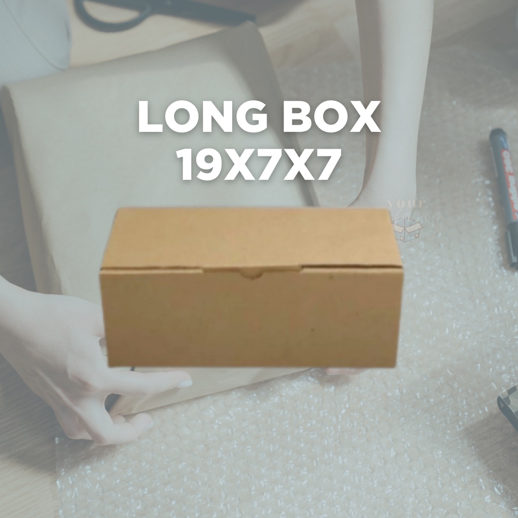

LONG BOX // KARDUS DIE CUT KARTON COKLAT PACKAGING 19x7x7 / DUS PACKING OLSHOP / DUS PACKING KABEL / KARDUS CORRUGATED