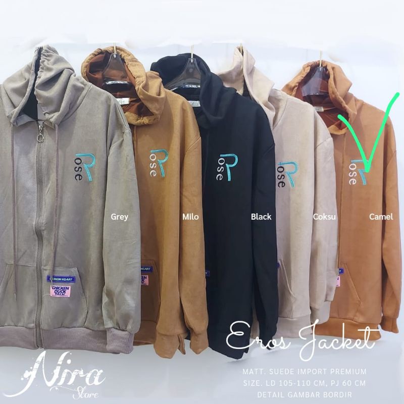 eros jacket wanita warna camel