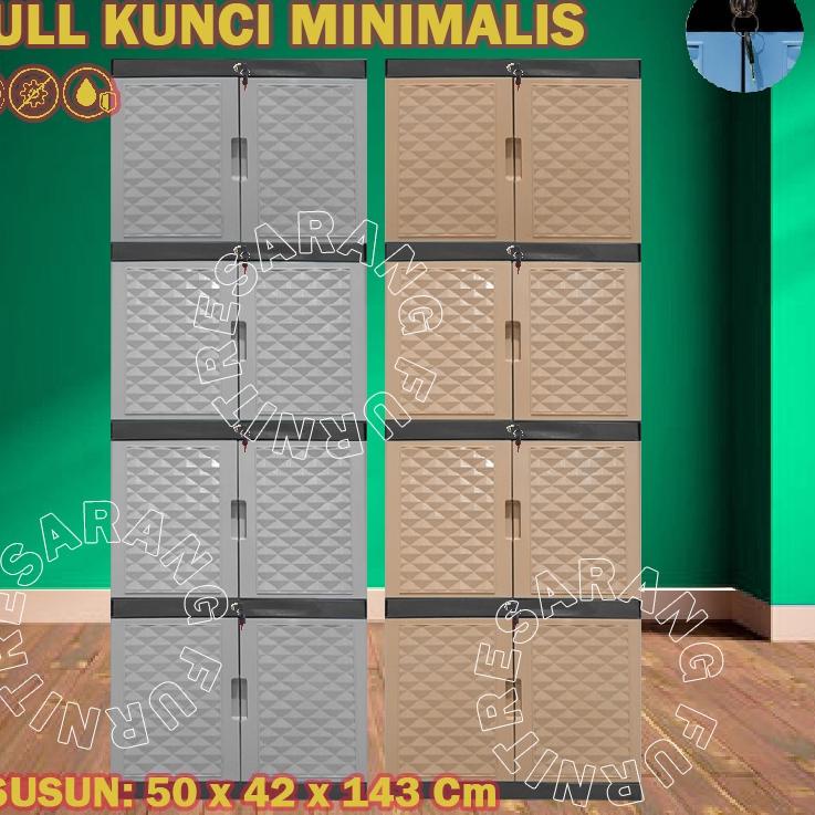 ✮ FULL KUNCI LEMARI PAKAIAN PLASTIK FULL KUNCI 4 SUSUN LEMARI TABITHA PENGUNCIAN TABITHA 4 SUSUN ❊