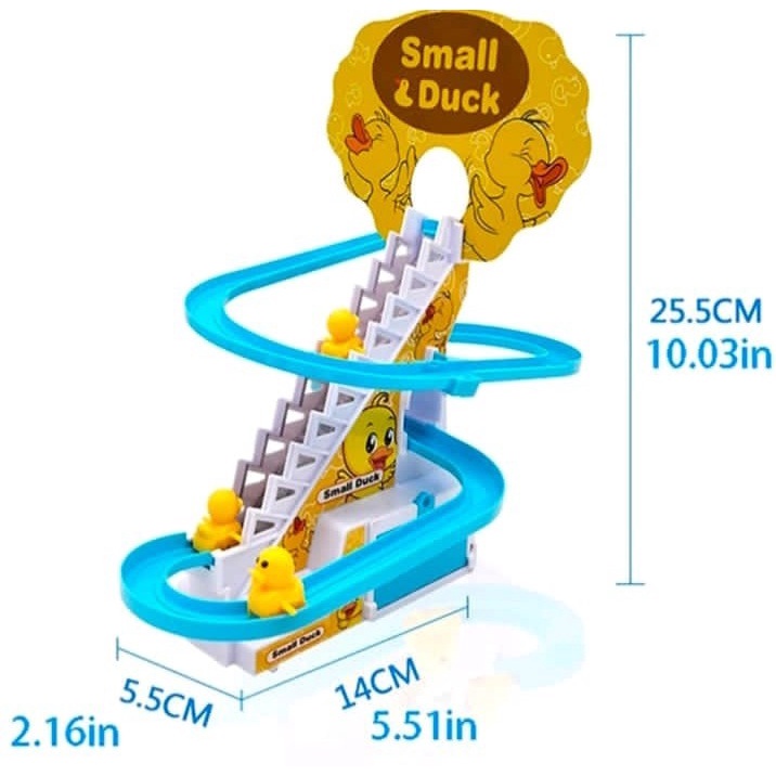 M196 Mainan Small Duck Train Track Kereta Bebek Tangga Seluncur Musik