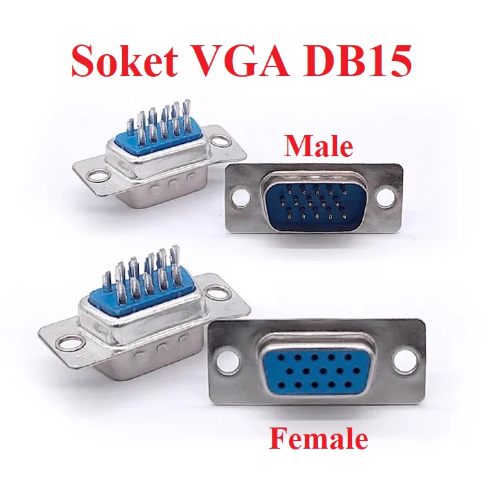 Konektor Adaptor soket socket Kabel DB15 VGA DB 15 male Female Cowo Cewe