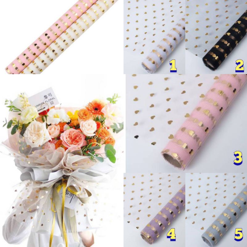 

1 lembar Jala motif love jaring love Korean style polynet wrapping flowers polynet KOREAN JARING LEMBARAN KERTAS BUNGA JALA FLOWER WRAPPING PAPER KERTAS BUKET PEMBUNGKUS BUNGA HAND BOUQUET Kertas Bunga Korean Jaring Wrapping Paper Jala korean mesh