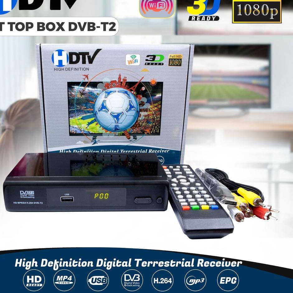 ⅎ Receiver Digital TV Set Top Box HDTV-T2 Full HD 1080 Antena ❃