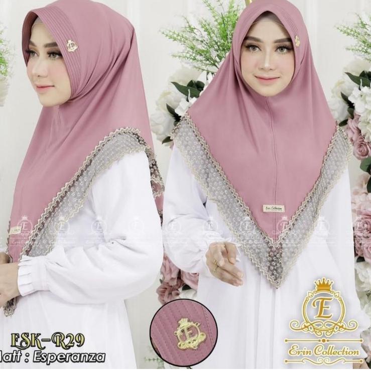 ➣ Jilbab instan jersey renda terbaru - hijab instan renda prada murah - kerudung jersey renda ❋