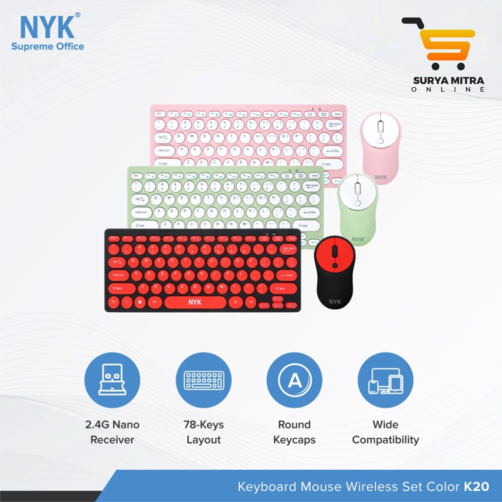 NYK K20 Keyboard Membrane Wireless Mouse Optical