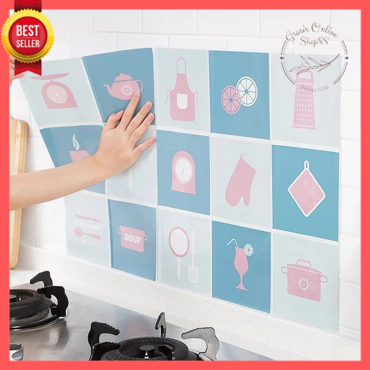 GOS -C413- Stiker Dinding Dapur Anti Minyak - Wall Sticker Kitchen - Stiker Tempel Pelindung Dinding Dapur