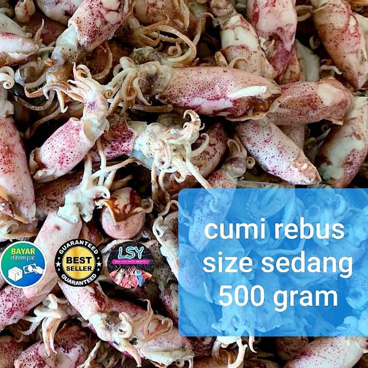 

♘ ikan asin Cumi rebus/ sotong rebus size sedang 500gr ✶