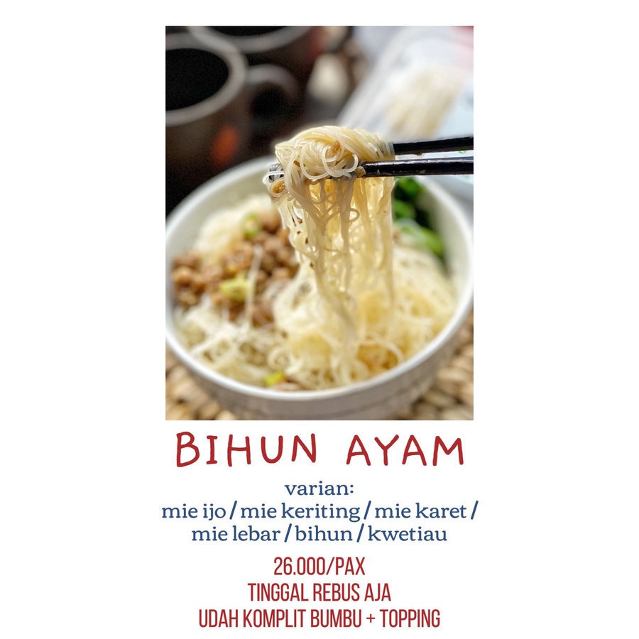 

Bakmi / Kwetiau / Bihun Ayam Porsian Homemade by Bakmipedia