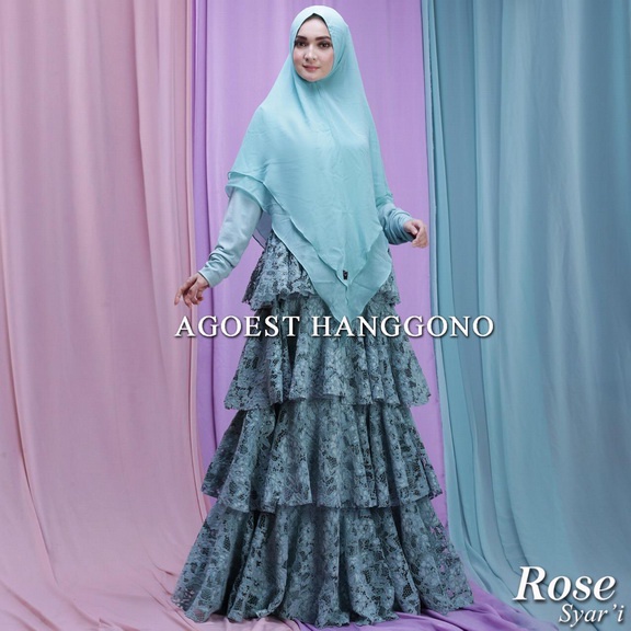 ROSE SYARI by AGOEST HANGGONO (Gamis syari, gamis pesta, gamis set, dress pesta, gamis mewah, gamis 