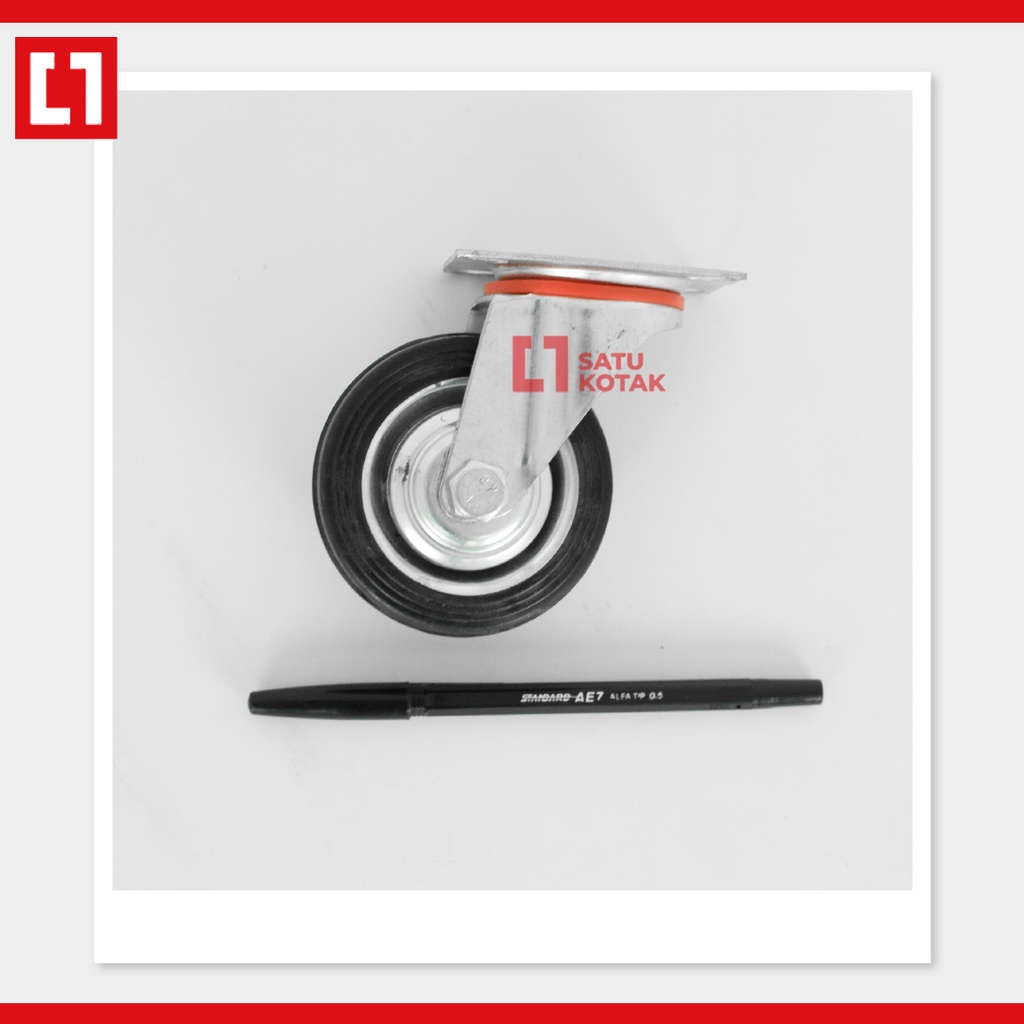 Roda Karet Caster Kastor Gerobak Lemari Etalase Troli Hidup - Weldom