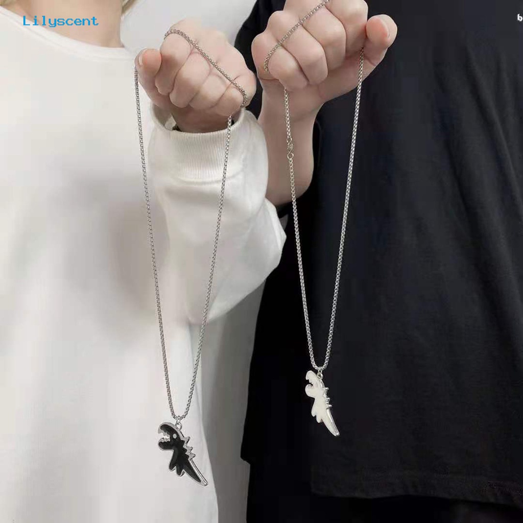 [LS] Couple Kalung Hip Hop Geometris Bentuk Hewan Rantai Bentuk O Wanita Pria Kartun Dinosaurus Liontin Kalung Perhiasan Hadiah Hari Kasih Sayang Untuk Club