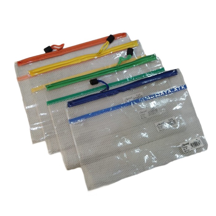 

MAP ZIPPER POCKET SLETING B5 TEBAL WARNA TRANSPARANT ZIP BAG SERBAGUNA