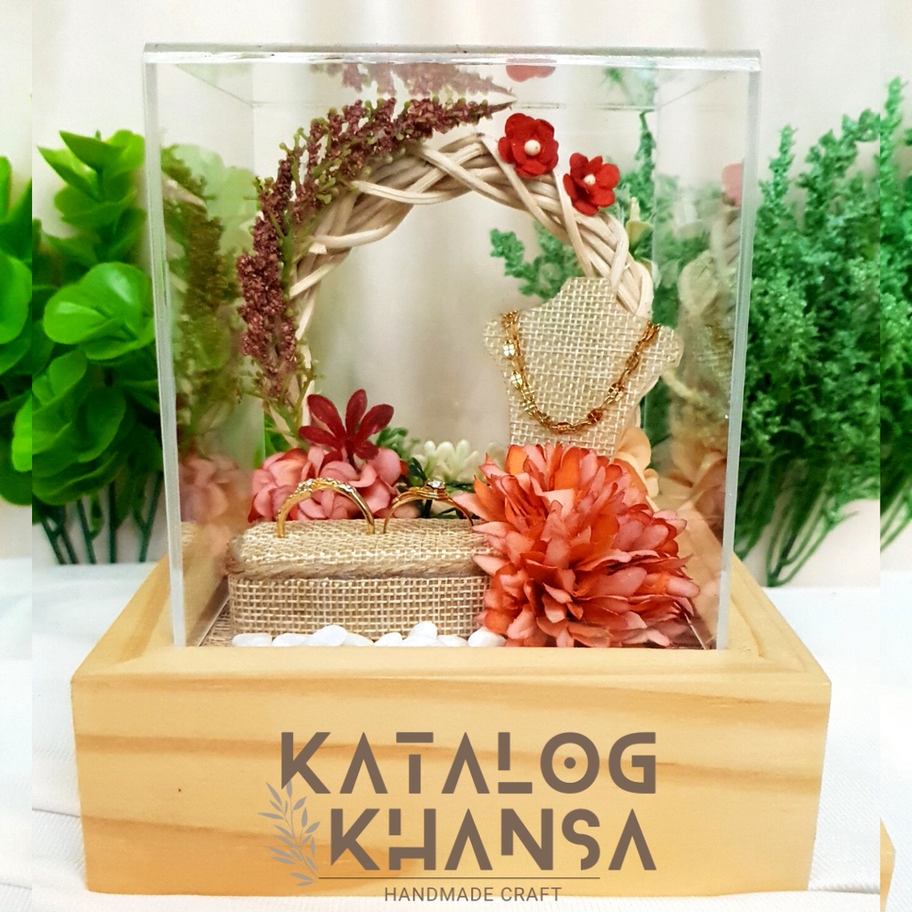 Tempat Kalung & Cincin Lamaran Vintage Ring Box Seserahan