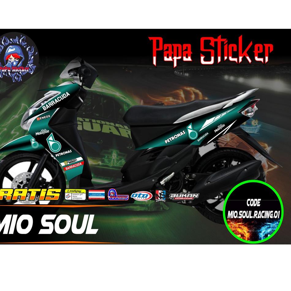 ✓ STRIPING MIO SOUL KARBU PETRONAS , Stiker list Motor Mio Soul Karbu,Sticker lis Mio Soul RACING 01