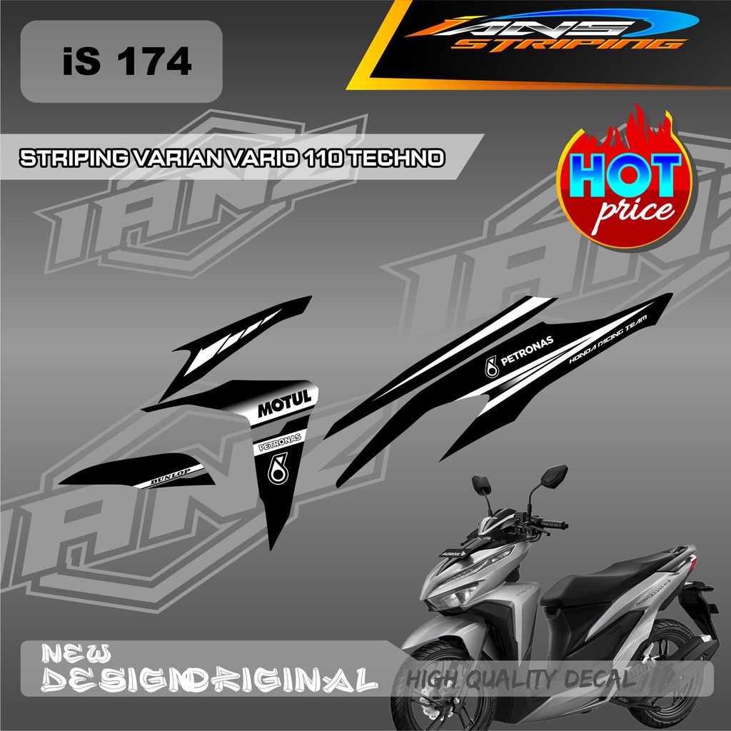 NEW DECAL HONDA VARIO TECHNO 110cc OLD TERBARU KONSEP DESAIN SIMPEL / STIKER BODY HONDA VARIO SEMI FULL BODY / DECAL KERETA HONDA VARIO IS174