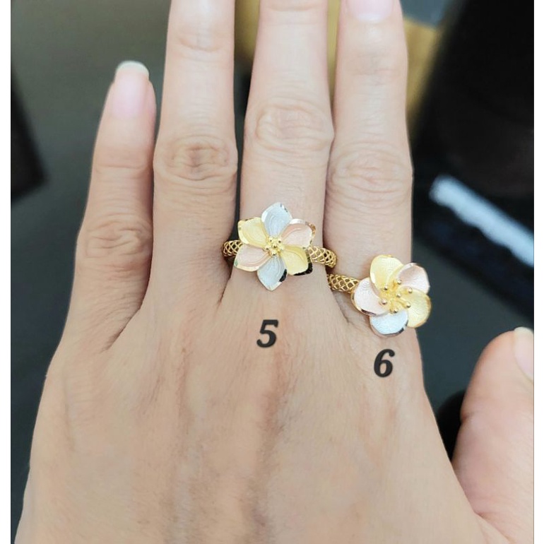 Cincin bunga 3 warna UBS BG kadar 375 8k mix