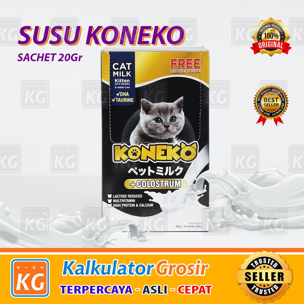 Susu Kucing KONEKO 200Gr / Cat Milk / Japan Licensed / Baby Kitten &amp; Adult Cats No Growssy