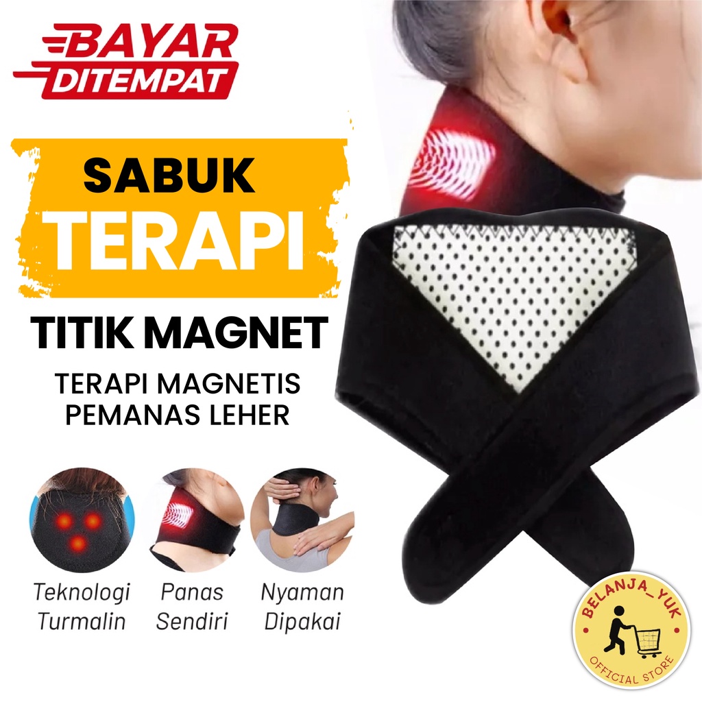 Sabuk Terapi Magnetic Tourmalin Pemanas Leher Untuk Penghangat Leher Terapi Pegal