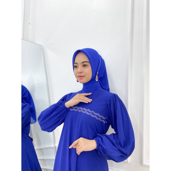 PB Prilly Busana - DIVA DRESS PAYET CERUTY LENGAN BALON - GAMIS PAYET POLOS