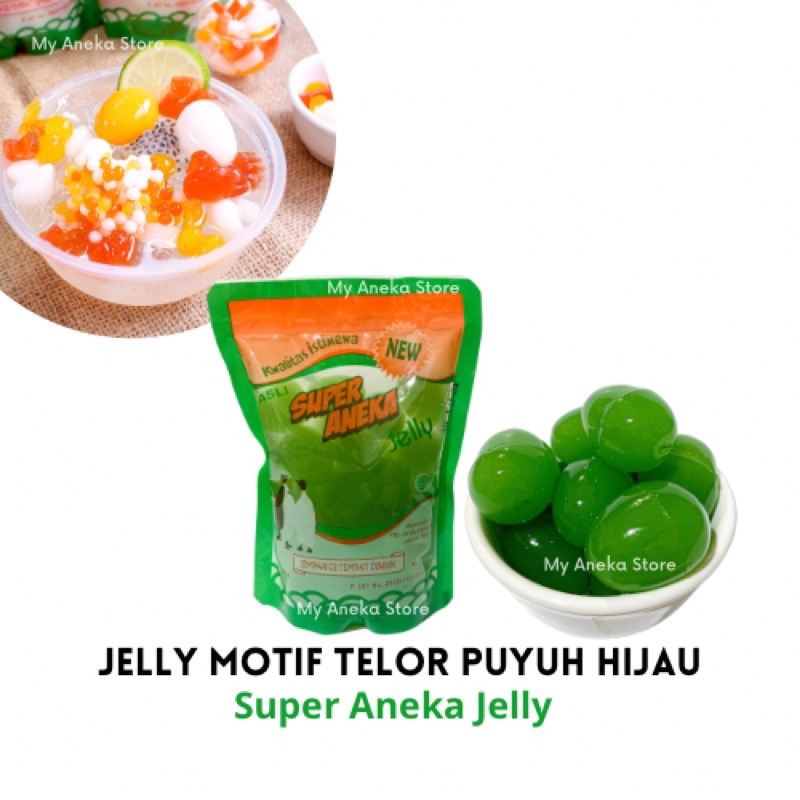 

jelly motif telor puyuh HIJAU/telor /telor bulat super aneka jelly/ jwlly rainbow /jelly murah 500gr