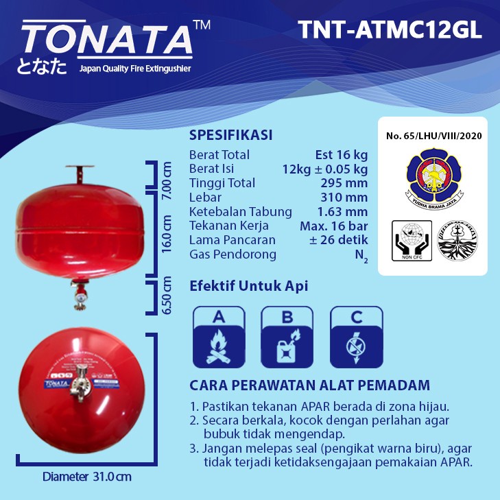 Automatic Thermatic Pemadam Api Otomatis / Eco Liquid Gas 12 kg Tonata